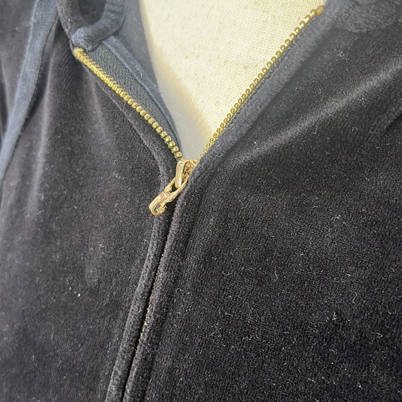 VINTAGE ORIGINAL Juicy Couture Velor Tracksuit Black Small/Medium - Picture 6 of 7